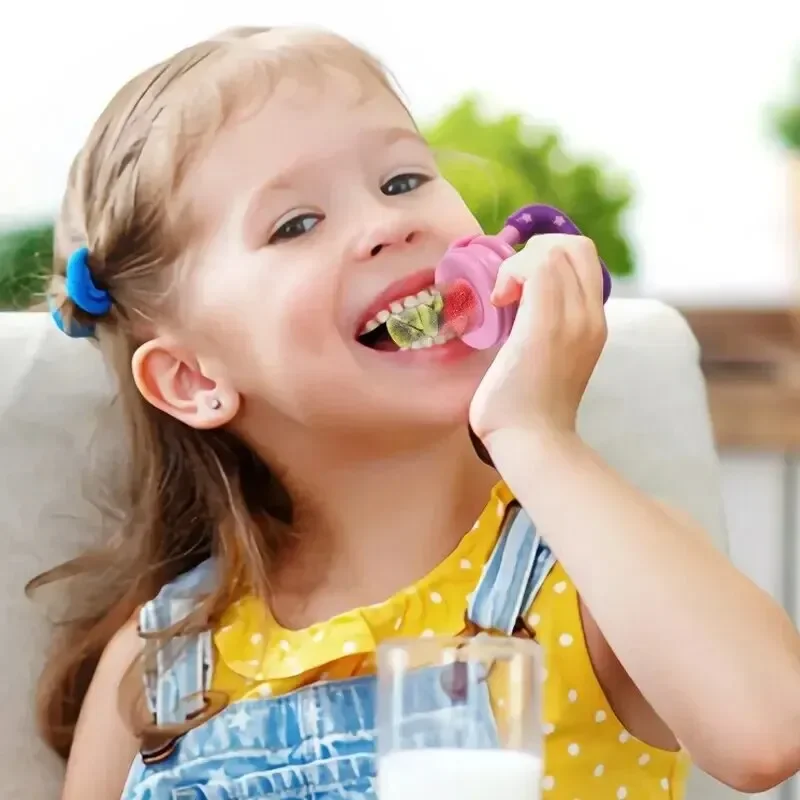 3 قطع من عضاضة الفواكه والخضروات للأطفال، مكملات غذائية من السيليكون، أدوات مائدة لإطعام الأطفال، هدية عيد الميلاد #6