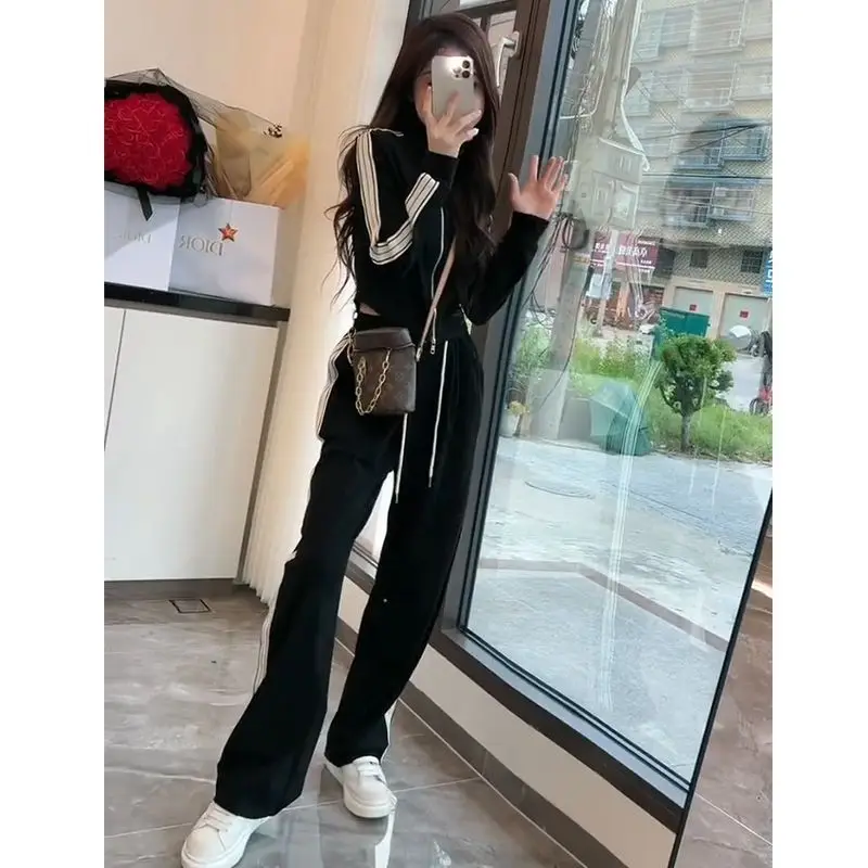 Casual Two-piece Set 2022 Spring and Autumn New Age Reducing Fashion Women\'s Suit Korean Short Coat+wide Leg Pants Skirt Suit