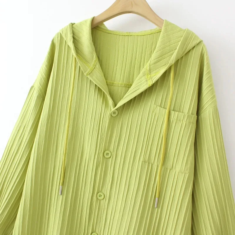 Korean Women Xiaoxiangfeng Cardigan Jacket Sun Protection Jacket Summer Female Thin Style Loose Fit Hooded Sunscreen Coat