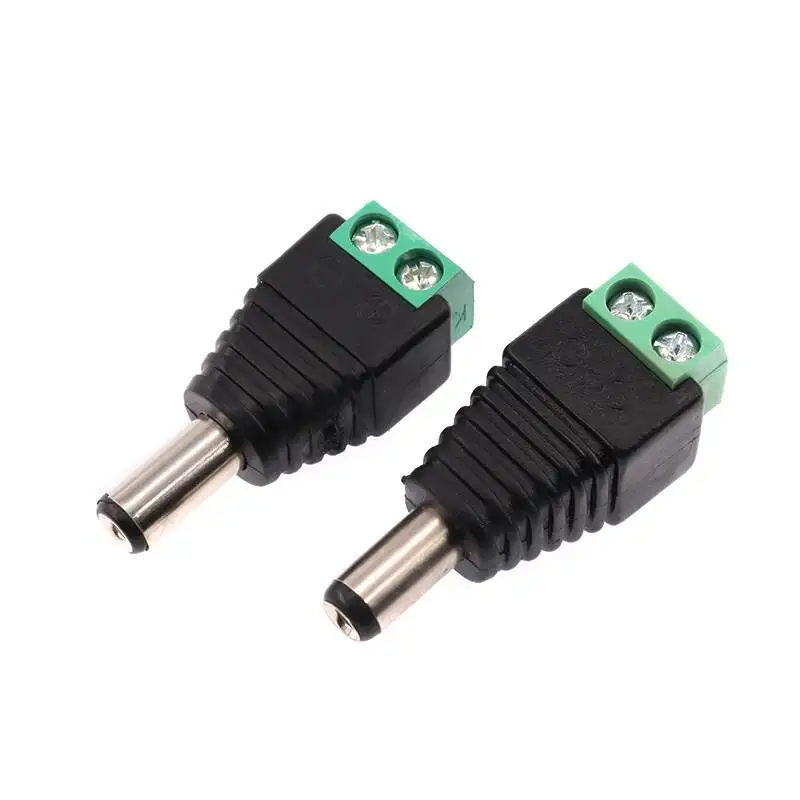 2 Stück DC5.5*2.5/2.1mm Adapter DC-Stromstecker Männlich Weiblich Überwachungskamera Lötfreie Buchse – Detail 1
