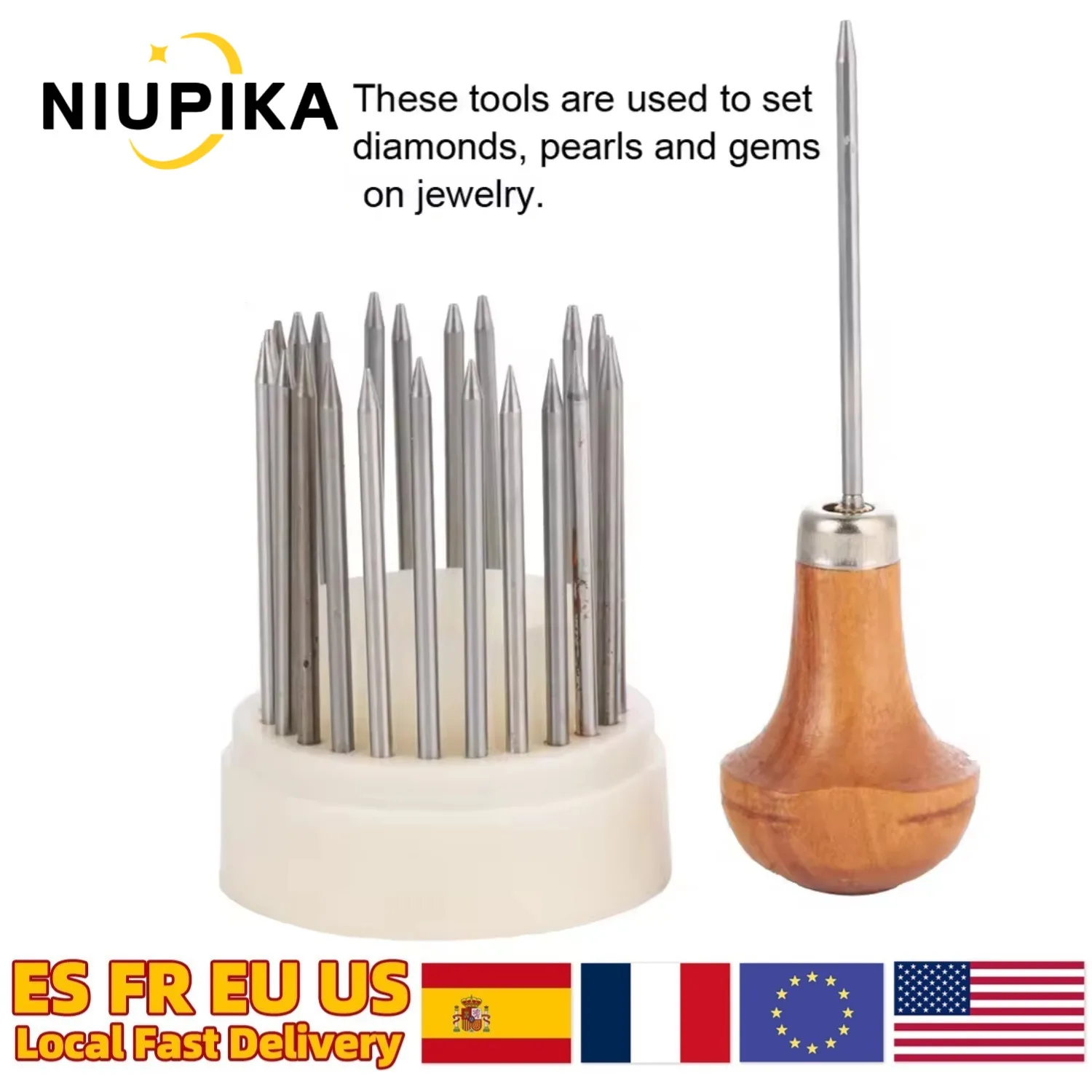 

23pcs Diamond Stone Setting Beader Set Jewelry Beading Tool Kit Suction Needles with Wood Handle Jewellery Stone Bead Grain Tool