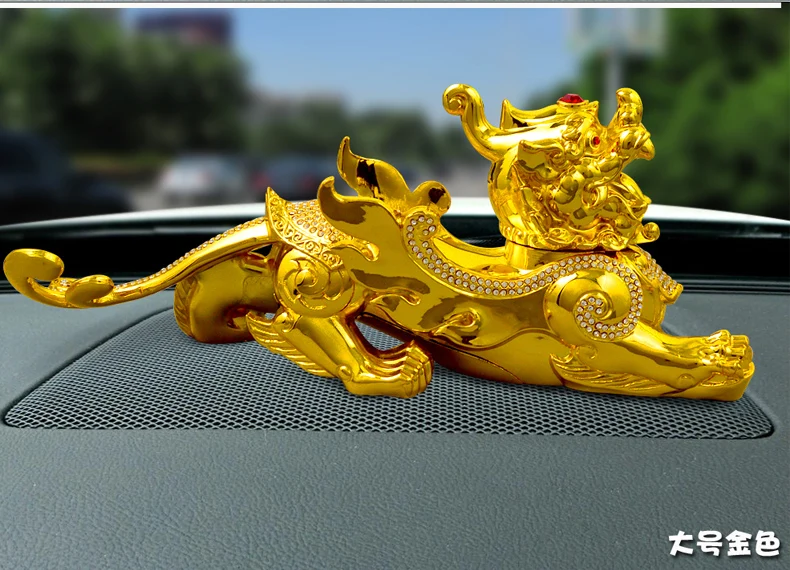 Imagem -06 - Eficacious Lucky Talisman Protection Statue pi Xiu Dragon Golden Dragon Feng Shui Desenho de Dinheiro Casa Escritório Top