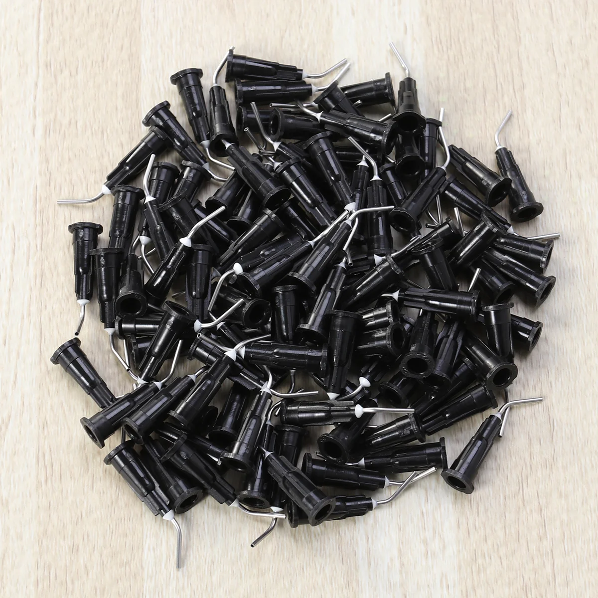 100PCS Harz Dental Gebogene Nadeln Spitze Einweg Dental Verbund Nadeln Dental (18G 12MM Schwarz)