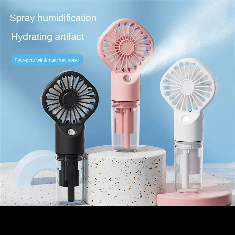 Handheld fan Strong Power Spray Humidification Usb Charging Portable Refreshing Supplement Small Fan portable neck fan