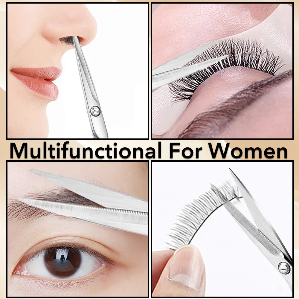 1 szt. Nożyczki ze stali nierdzewnej do brwi, rzęs, włosów w nosie, narzędzie do usuwania makijażu, nożyczki do manicure, obcinacz do skórek, trymer