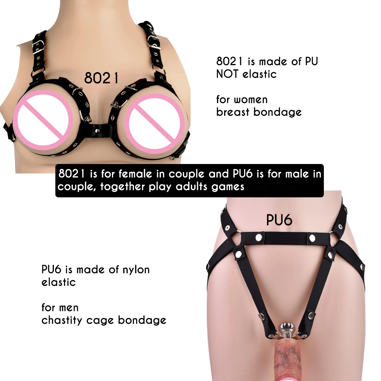 FRRK PU Breast Harness Belt for Couple Adults Games Forplay Erotic Accessories Restraint Breast Bra SM Sexual Belt Restraint Sex