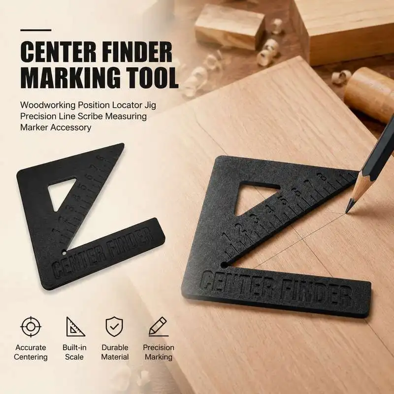 Center Finder Marking Tool Woodworking Position Locator Jig Precision Line Scribe Measuring Marker Accessory