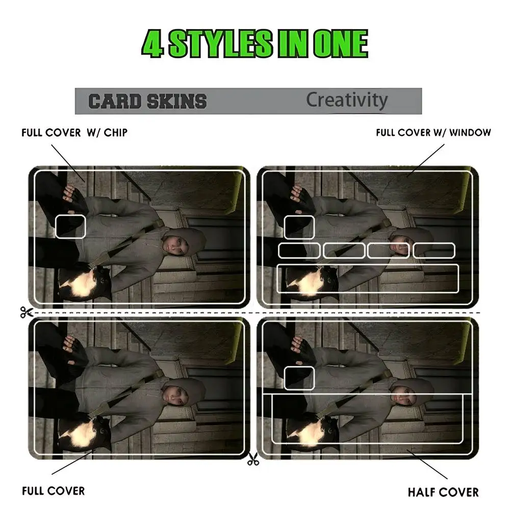 لعبة C-Cry of F-Fear ملصقات الائتمان فيزا الخصم البنك بطاقة شحن حافلة مترو ملصق مضاد للماء ملصق الديكور