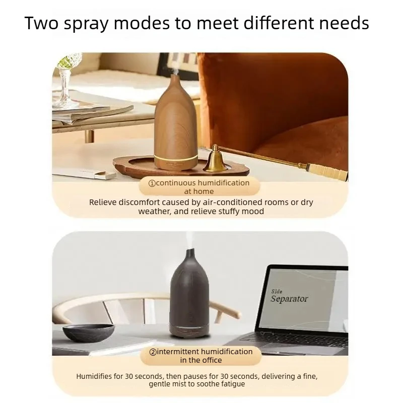 Ultrasonic Humidifier Large Capacity Aroma Diffuser Ambient Light Cool Mist Sprayer Desktop Air Humidifier for Bedroom Office