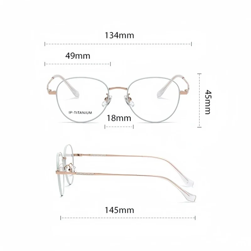 OLLYMURS 새로운 레트로 라운드 순수 티타늄 여성 안경 프레임 패션 간단한 소형 광학 처방 안경 남성 안경