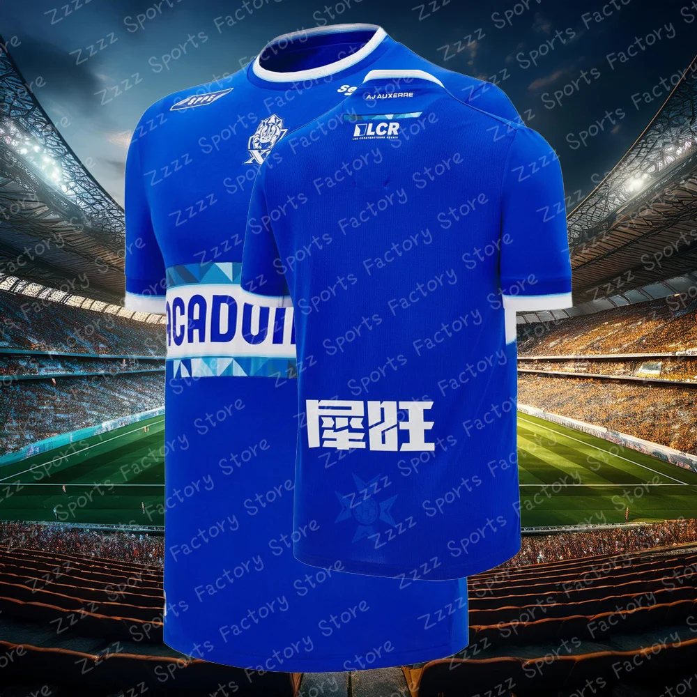 Ligue 1 24/25 AJ Auxerre Jersey Home/Away Adult Kids Training Sport Men's T Shirt Football Summer Short Sleeve Tops Soccer Tees