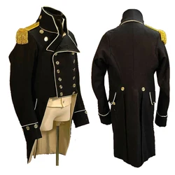 Men's Victorian Civil War Military Navy Cosplay Costume Outfits Victorian Georgian British War Hussar Tuxedo Coat And Vest Set