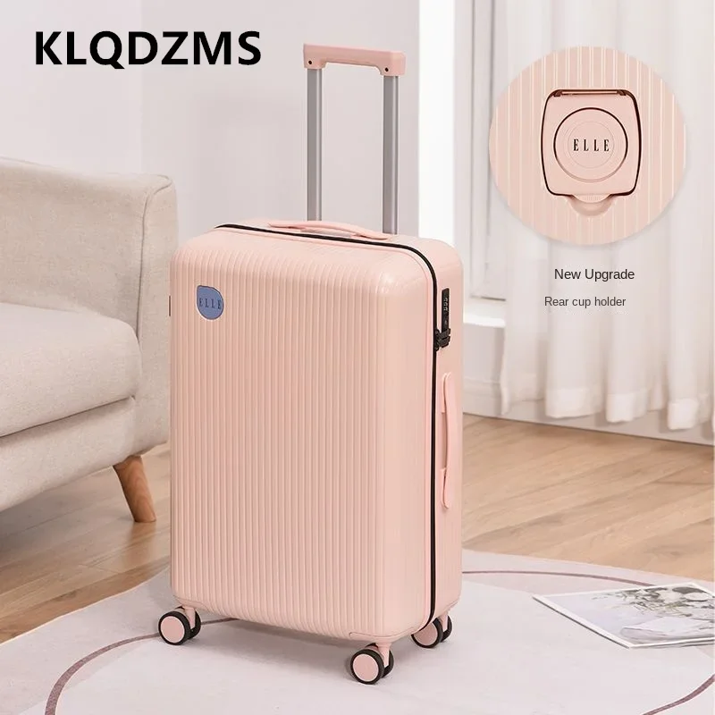 KLQDZMS 24"26"Cabin Suitcase 20 Inches Lightweight Multifunctional Boarding Box USB Charging Trolley Case with Wheels Luggage