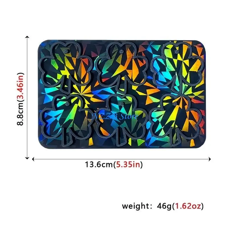 T21F البرسيم قالب من السيليكون المجسم الراتنج قالب DIYs المفاتيح مجوهرات القرط قلادة
