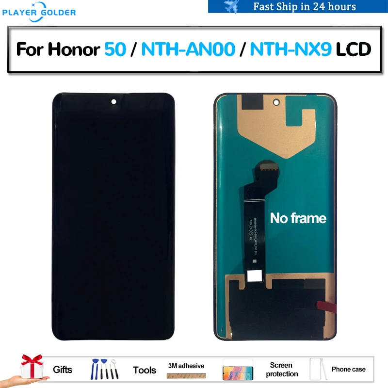 

Original OLED For Honor 50 NTH-AN00 NTH-NX9 Pantalla lcd Display Touch Panel Screen Digitizer Assembly Replacement Accessory LCD