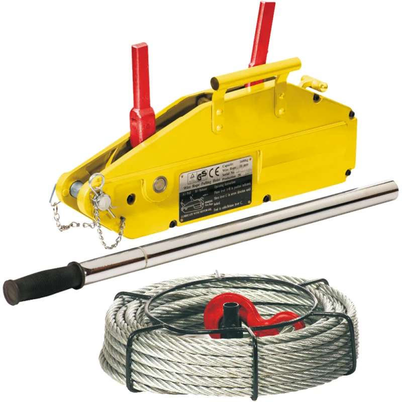 New Aluminum Alloy Lever Hand Winch with Wire Rope Hoist Model VL300 for Construction & Mine Use 3-Year Warranty