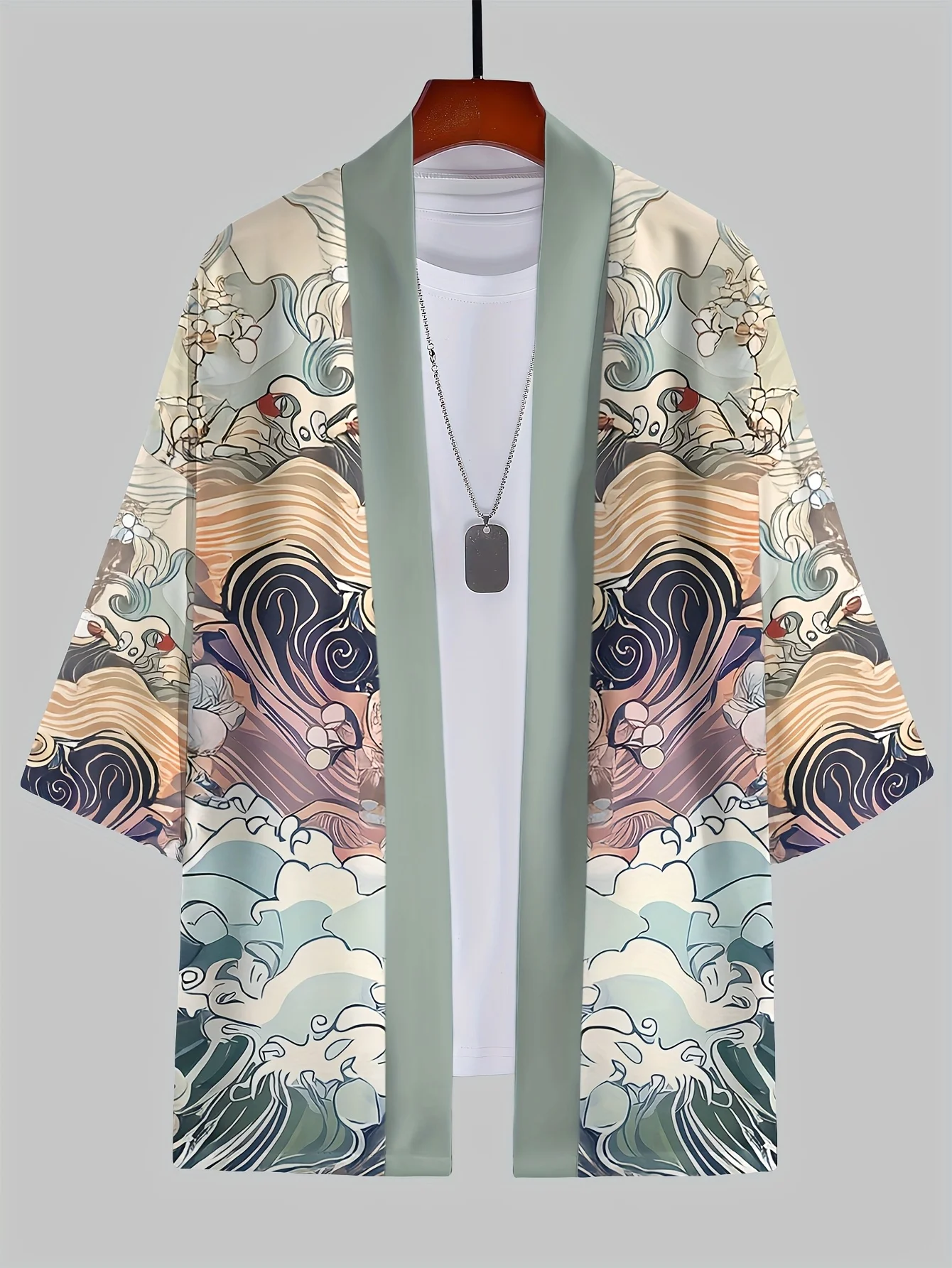 2026 Summer Men's Kimono 3D Printed Design Breathable Lightweight Casual Fashion Outdoor Street Men's Clothing