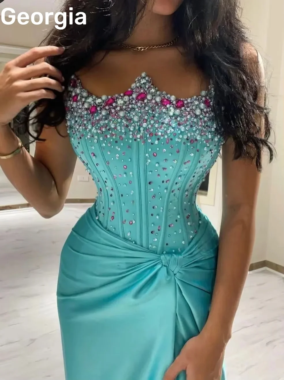 Bainha dividida فسات intellimaveraSweetheart até o chão vestidos de baile beadings zíper até sem mangas plissado vestidos de ocasião formal