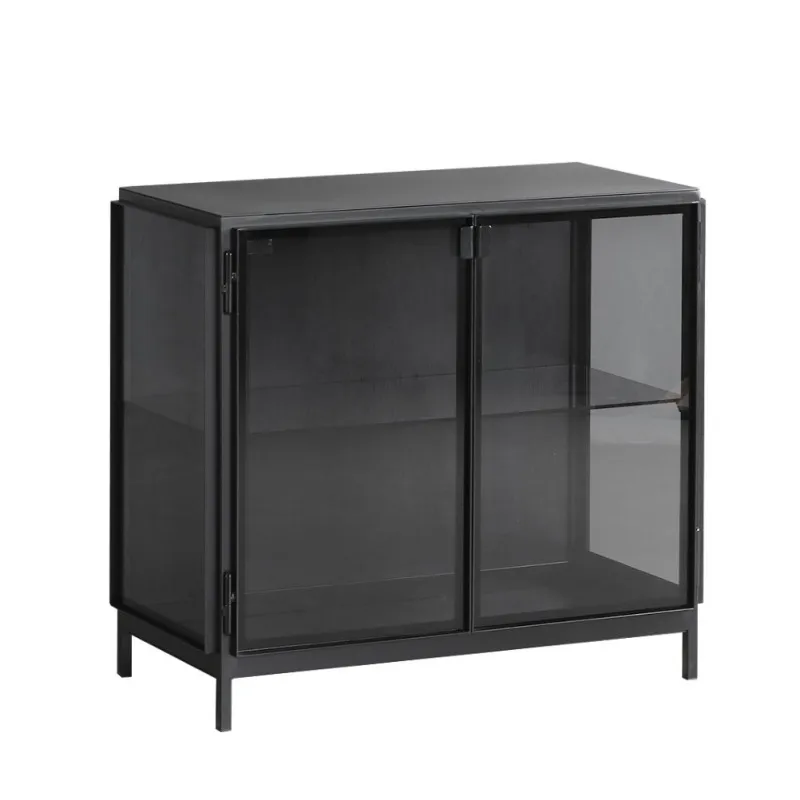 Nordic simple glass cupboard, side  black cabinet, porch cabinet, wine cabinet, side l storage and tea