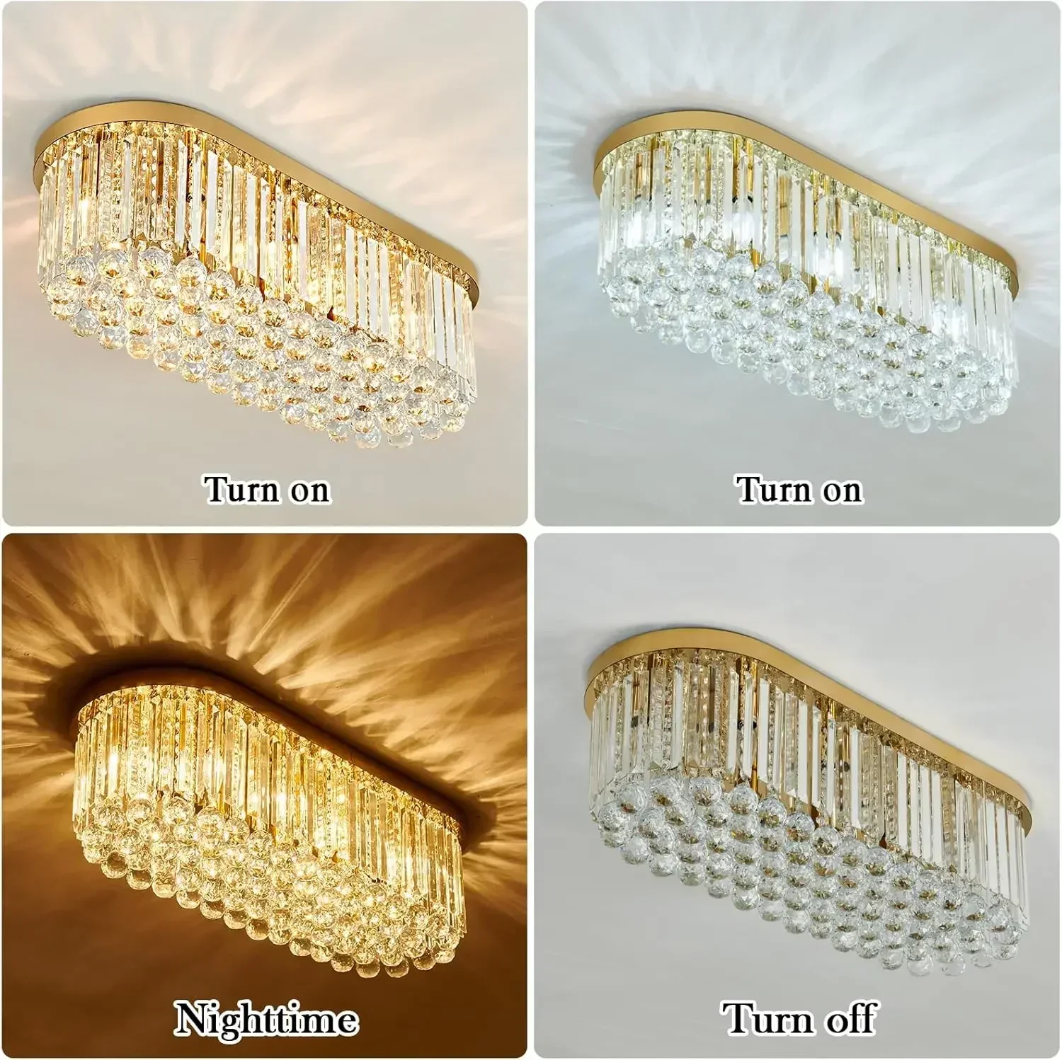 Imagem -03 - Luxo Moderno Led Crystal Ceiling Light Toothbrush Shape Quarto Sala de Jantar Sala de Estar Longo Decoração Home Ouro