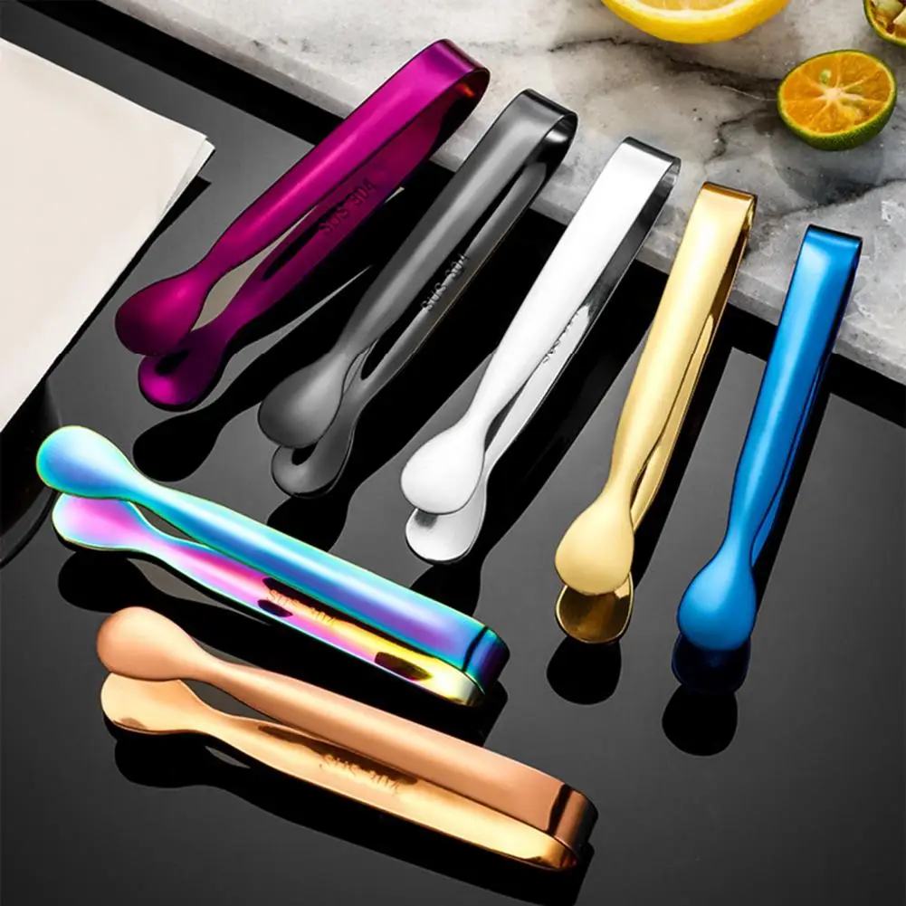

Sugar Cube Tongs Multi-color Ice Clamp Stainless Steel Electroplated Ice Tongs Ice Clip for Bar Kitchen Sugar Cube Meal Clip 97