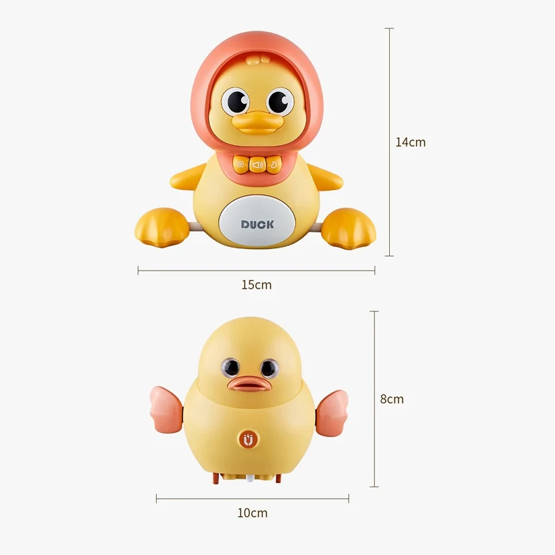 Cute Baby Learns To Crawl Electric Swinging Duck with Sound, Light and Music, Magnetic Baby Soothing Electric Duck Toy Gift