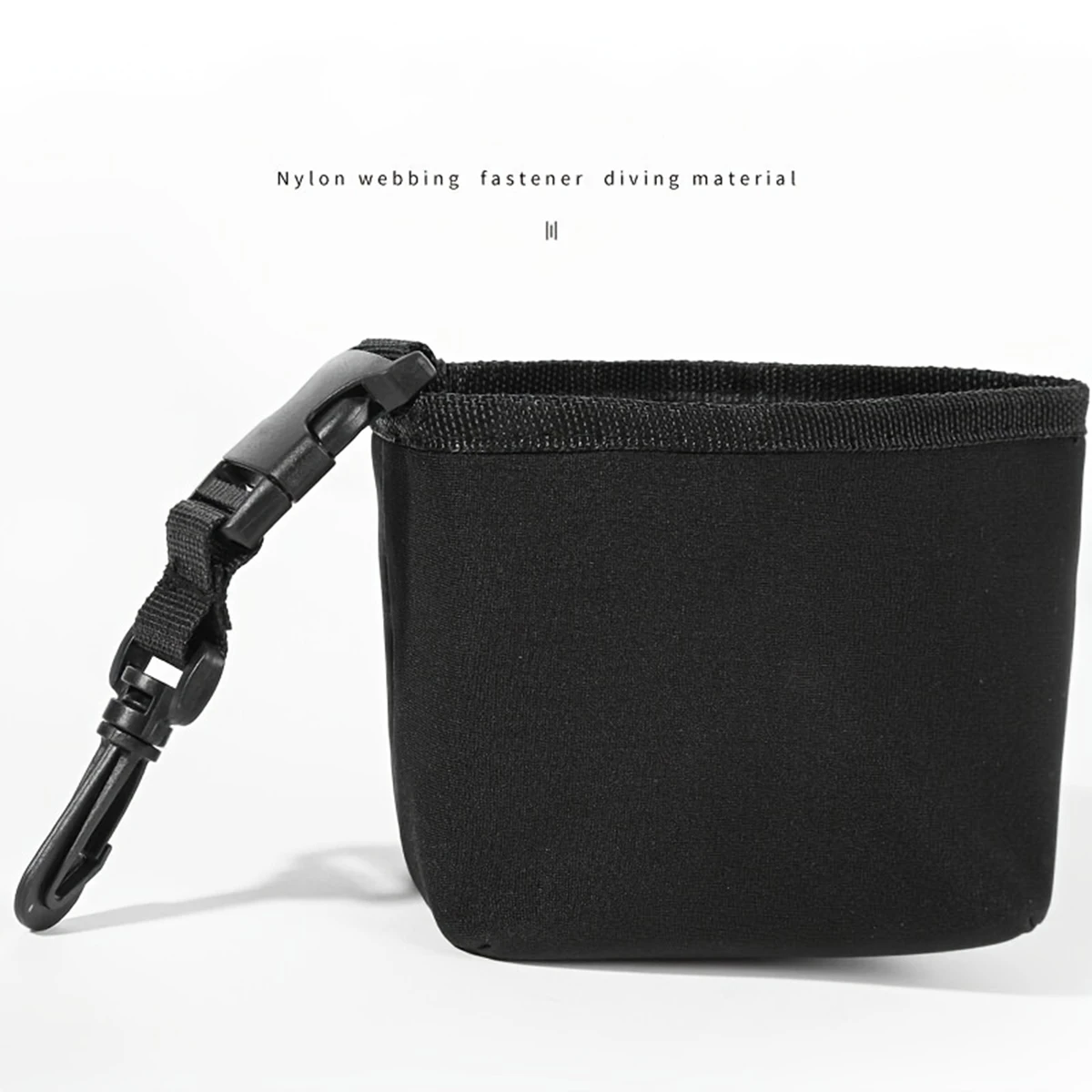 Black Golf Cleaning Bag, Portable Diving Material Simple Golf Cleaning Bag, Firm Hook, Golf Club Wiping Bag, 1 PC