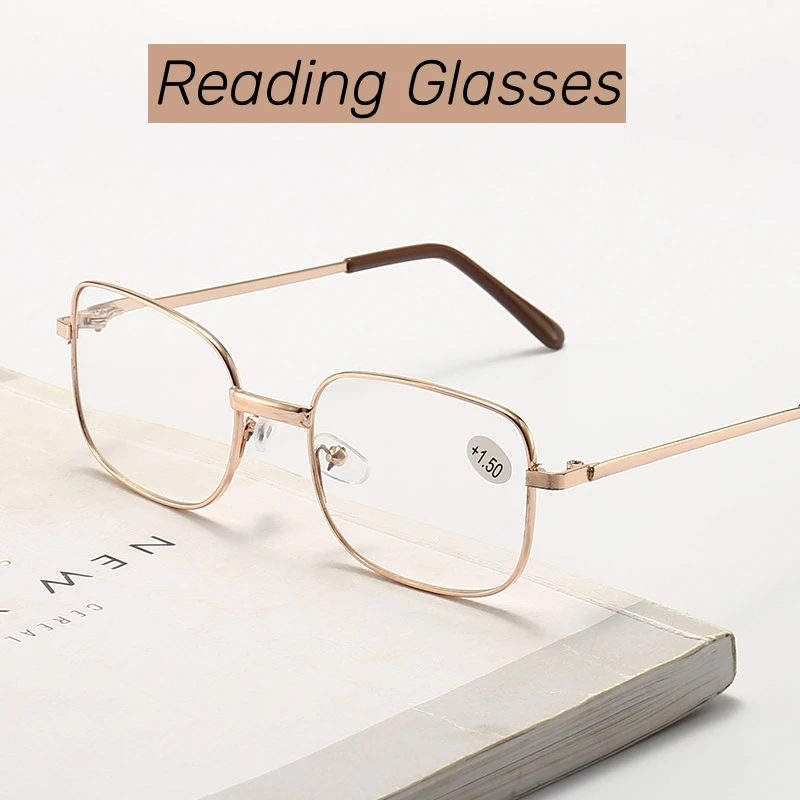 

Anti-Scratch Lens Alloy Presbyopic Eyewear Men's Metal Frame Reading Glasses Vintage Far-sighted Computer Diopter Eyeglasses