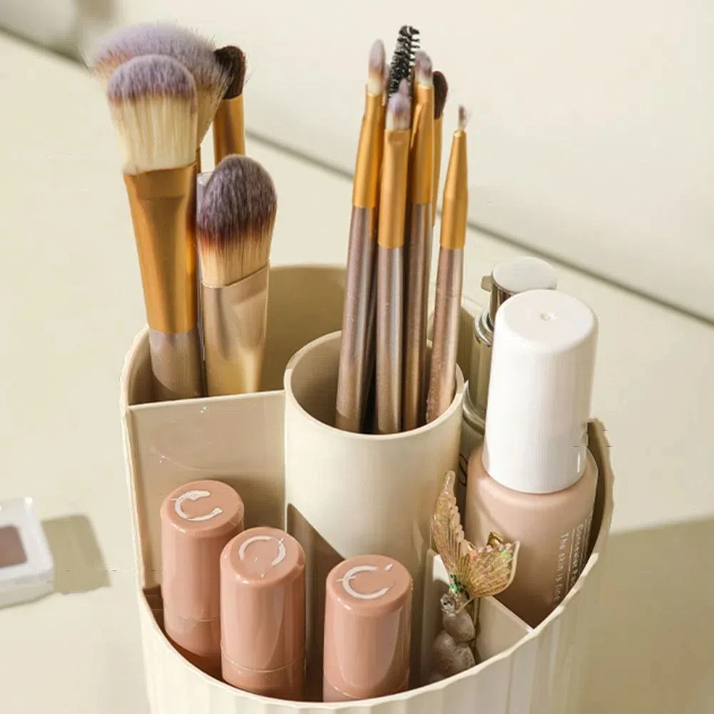 360°Rotating Pen Storage Box Simple Tabletop Storage Makeup Brushes Holder Multi-function Home Office Stationery Organizer Shelf