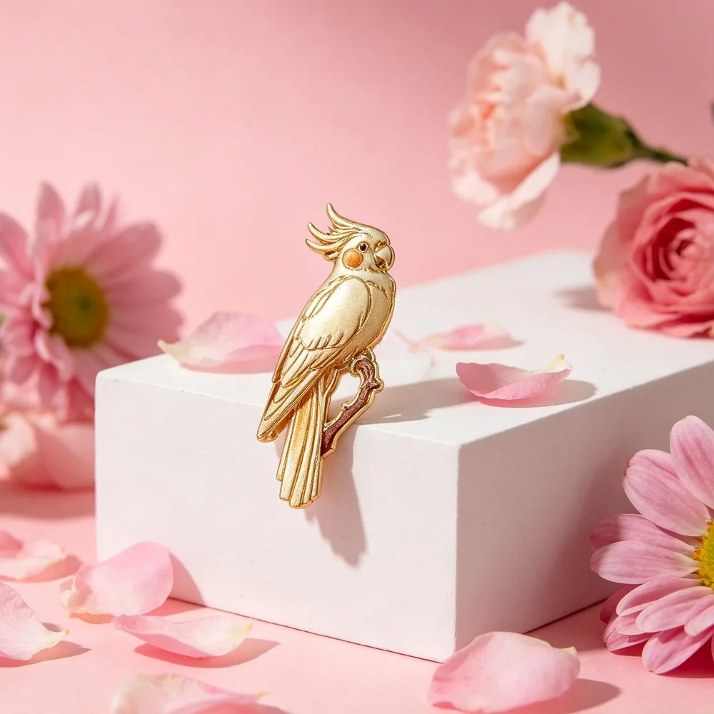 Vintage Mehrfarbige Emaille-Papageien-Brosche Set, Niedliche Tropische Vogel-Anstecknadel, Naturästhetisches Accessoire für Frauen – Detail 5