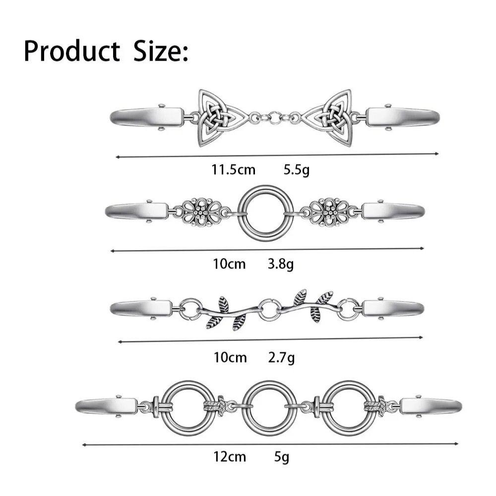 Retro Alloy Cardigan Clip Anti Slip Buckle Collar Clip Geometric Cloak Buckle Men