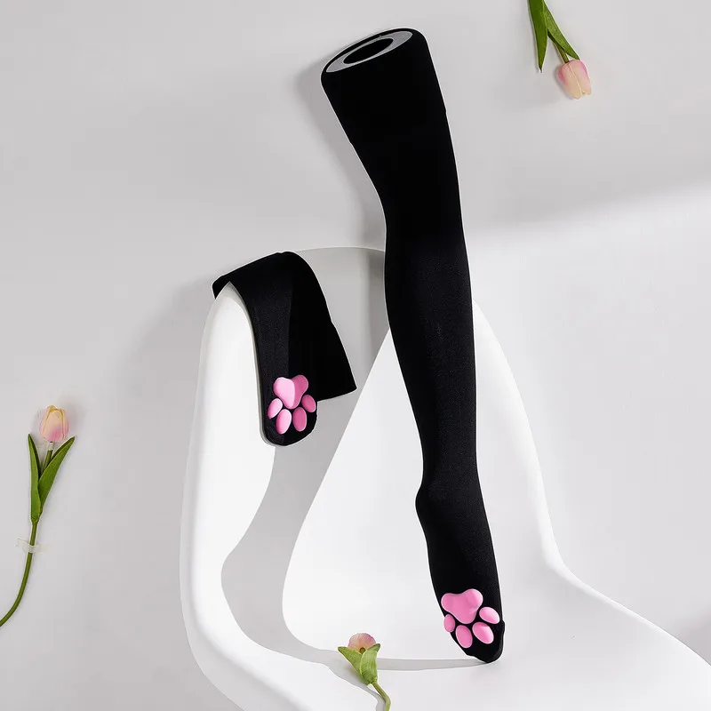 Gothic Lolita Thigh High Socks Women Lingerie 3D Cat Claw Long Socks Harajuku Stockings Female Sexy Compression Stockings Fall