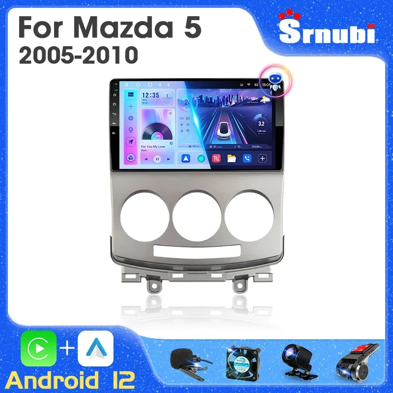 

Srnubi 2Din Android 12 для Mazda 5 2005-2010 Автомобильный радиоприемник Мультимедийный видеоплеер 4G Стерео навигация Carplay Авто GPS Головное устройство