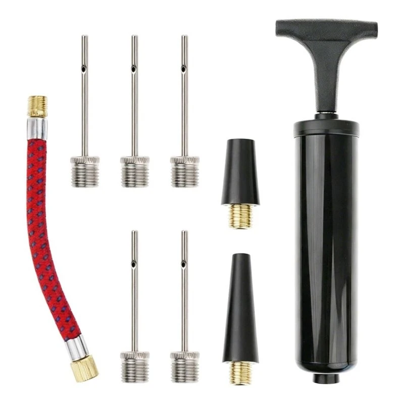 NEW HOT in Stock-Complete Inflation Kit For Mini Air Pump Set-For Sports Balls& Inflatables With Needles And Nozzles