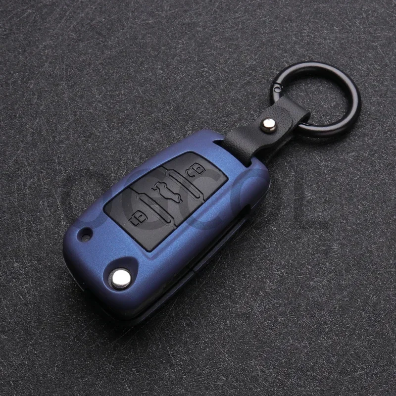 Carbon Fiber Silicon Flip Car Key Cover Case Protection Shell For Audi A1 A3 A4 A6 TT Allroad Q3 Q7 R8 S6 SQ5 RS4 2018 keychain