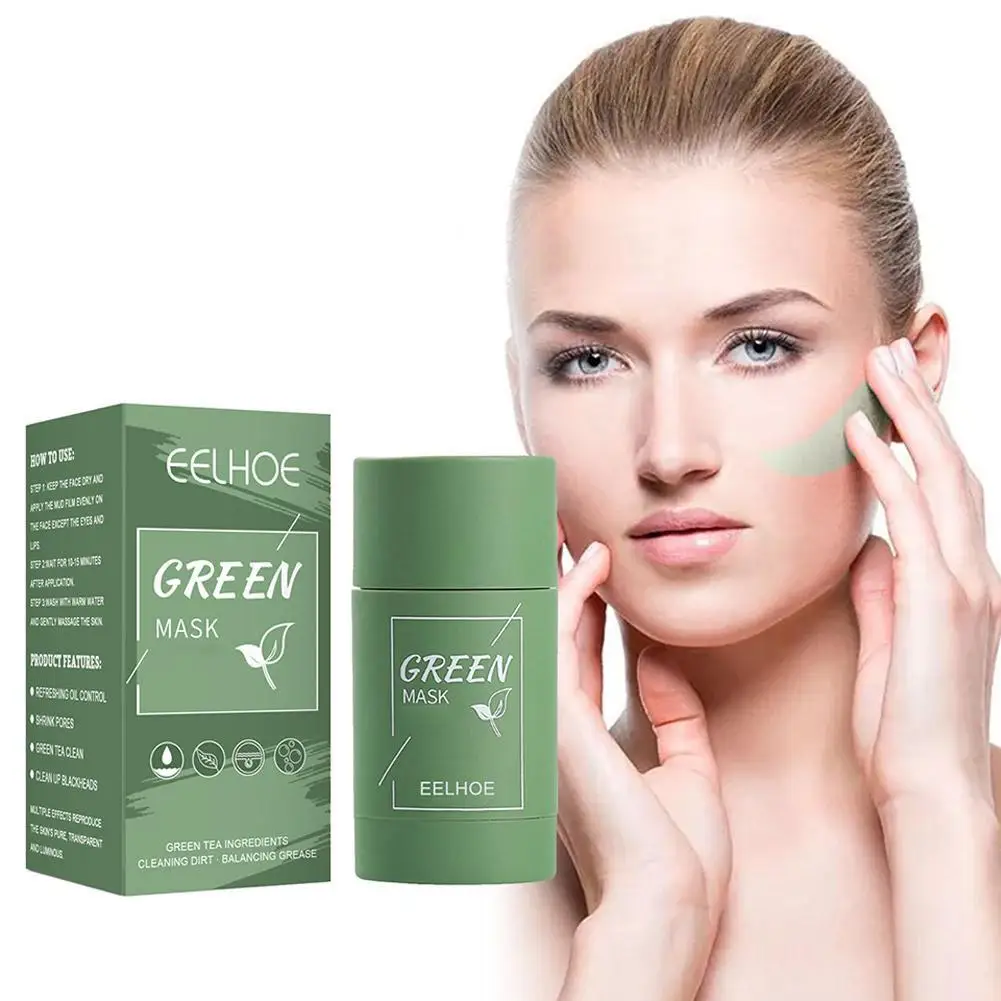 Chá Verde Limpeza Stick Mask, Limpeza Facial, Encolher Poros, Removedor de Cravos Profundo, Limpo, Limpeza, Hidratante, 40g