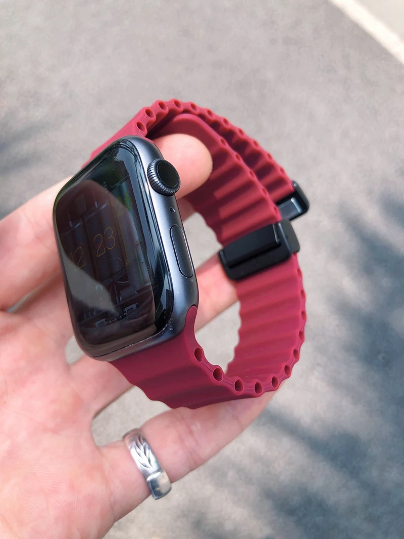 Ocean Strap für Apple Watch 10 9 8 7 Ultra Band 46mm 45mm 49mm 44mm 41/42mm Silikon Magnetisches Sport-Armband iWatch Series SE 6 – Detail 7