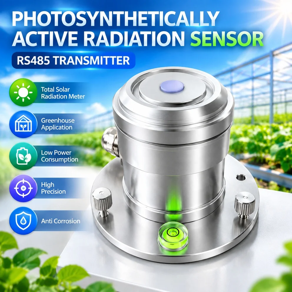 Photosynthetically Active Radiation Sensor Transmitter RS485 Full Aluminum Shell Total Solar Radiation Meter for Greenhouse