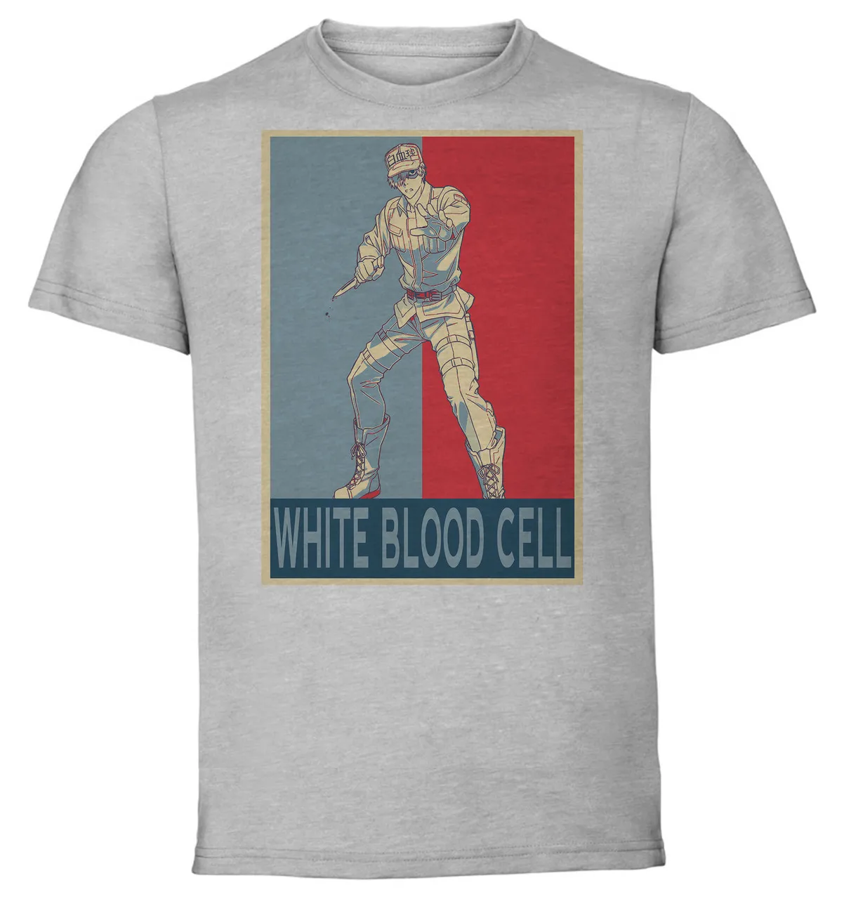 

Футболка унисекс серая Propaganda Cells на работе U-1146 White Blood Cell