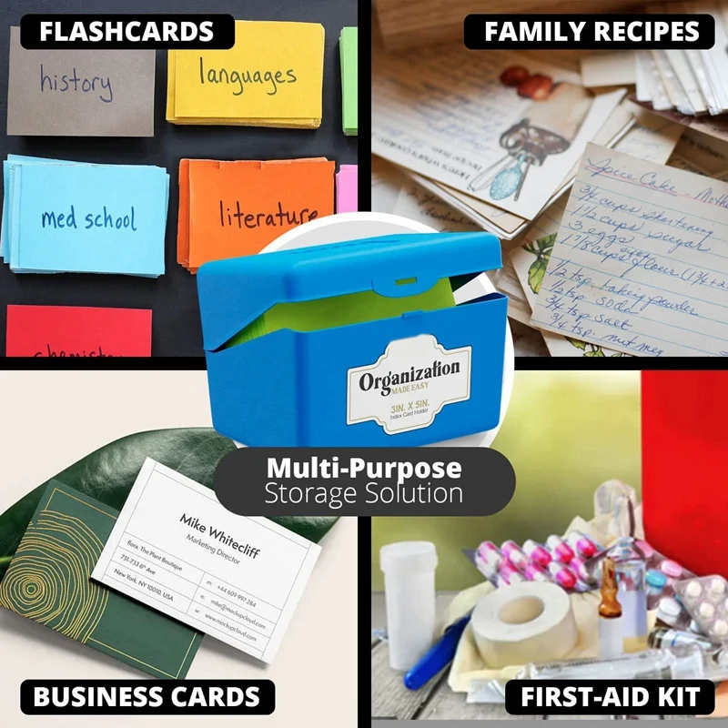 Card Holder For Flash Cards, Business Card, Recipe Stationery & School Office Supplies, 4 Colors