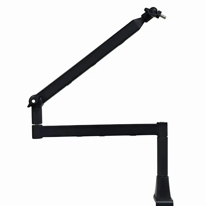 B86B Low Position Microphone Boom 360° Rotatable Mic Stand Holder with 3/8 5/8 Adapters for Recording Studio Aluminum Alloy