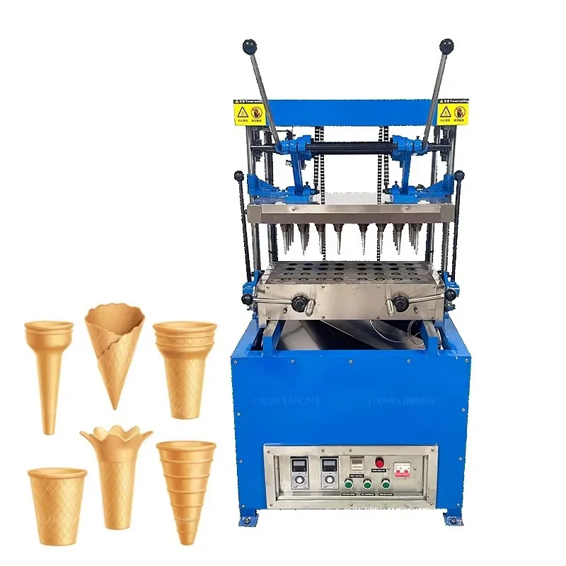 Máquina de cones de sorvete em aço inoxidável, máquina de cones de açúcar, máquina de cones de pizza de açúcar tipo crepe