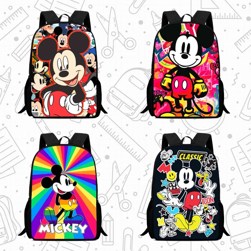 

Школьный рюкзак Disney, школьные ранцы с Микки Маусом для девочек и мальчиков, прочный и легкий детский рюкзак для детского сада