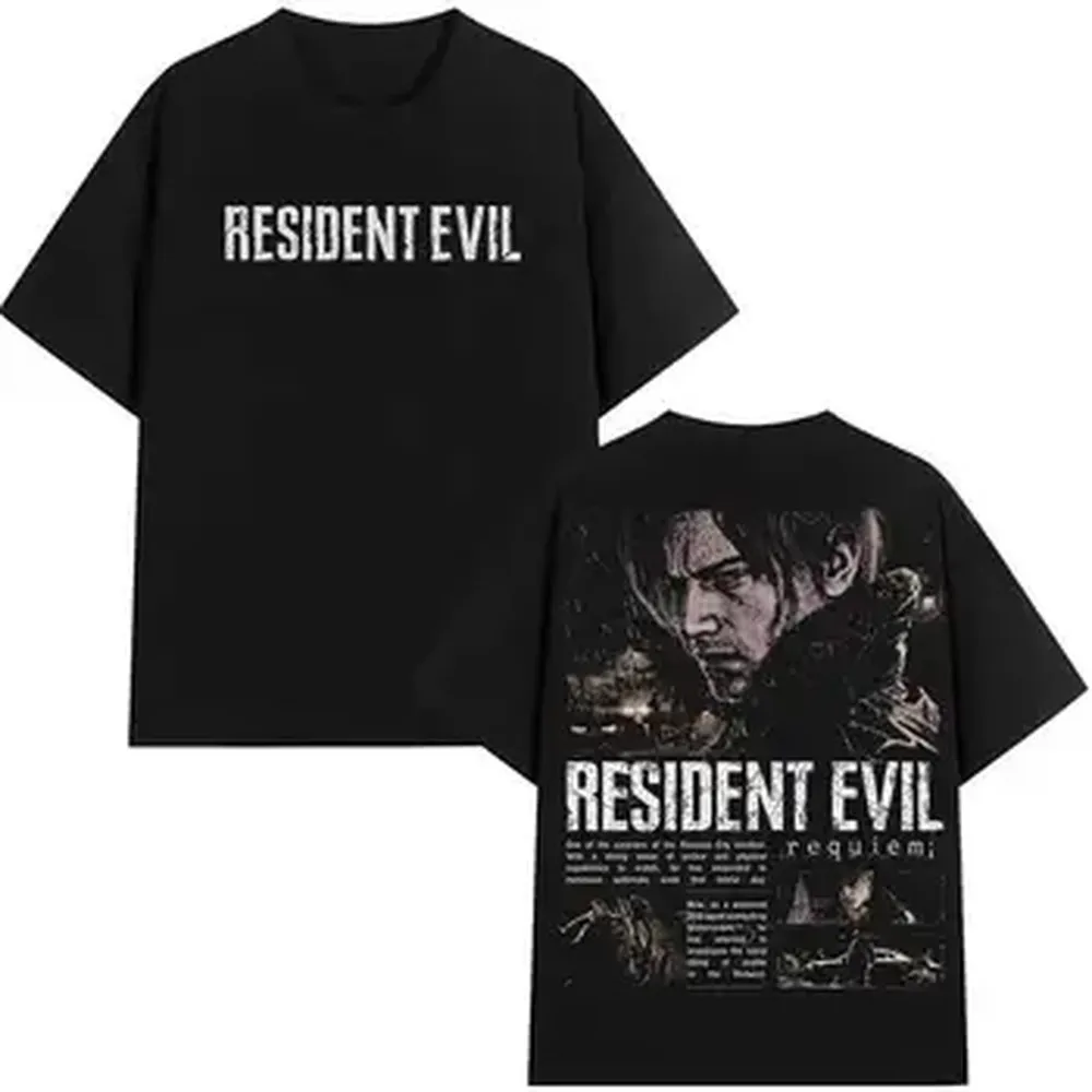 Resident Evil Biohazard Game Leon Kennedy T-shirt For Men Women Leon Kennedy 100% Cotton T Shirts Tops J153