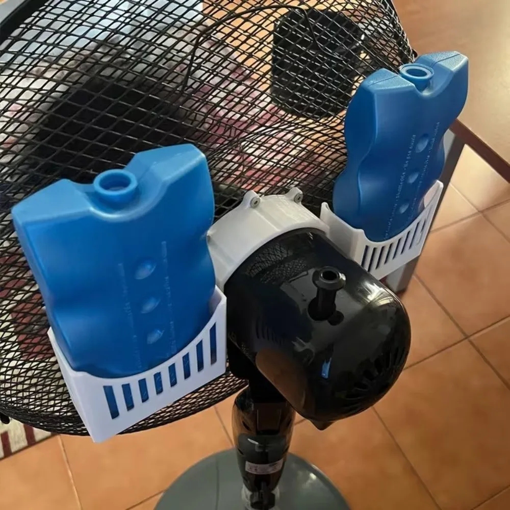 Vertical Mount Fan Ice Pack Holder Simple Design Secure Fixing Fan Cooling Mount Cooling Attachment Fan Ice Bottle Holder