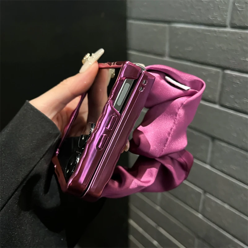 For Xiaomi Mix Flip Luxury Laser Water Ripple Silk Wrist strap Phone Case Cover_voghion.com