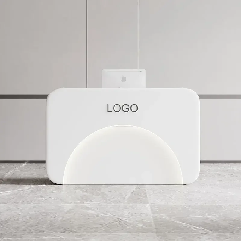 Small Bar Counter Computer Checkout Page Store Small Front Desk Reception Reception for Salon Entry Table with Storage Beauty