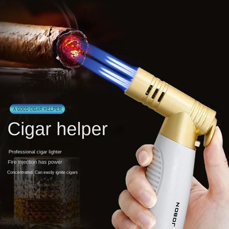 

JOBON Windproof Turbo Four Torch Jet Gas Lighter Spray Gun Kitchen Cooking Smoking Accessories Jewelry Welding Cigar Lighter