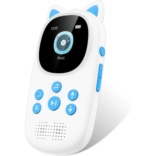 Reproductor de MP3 de diseño lindo para niños con altavoz HD, reproductor de Mp3 para niños Bluetooth 5.0 de 32 GB, con radio FM, grabadora de voz