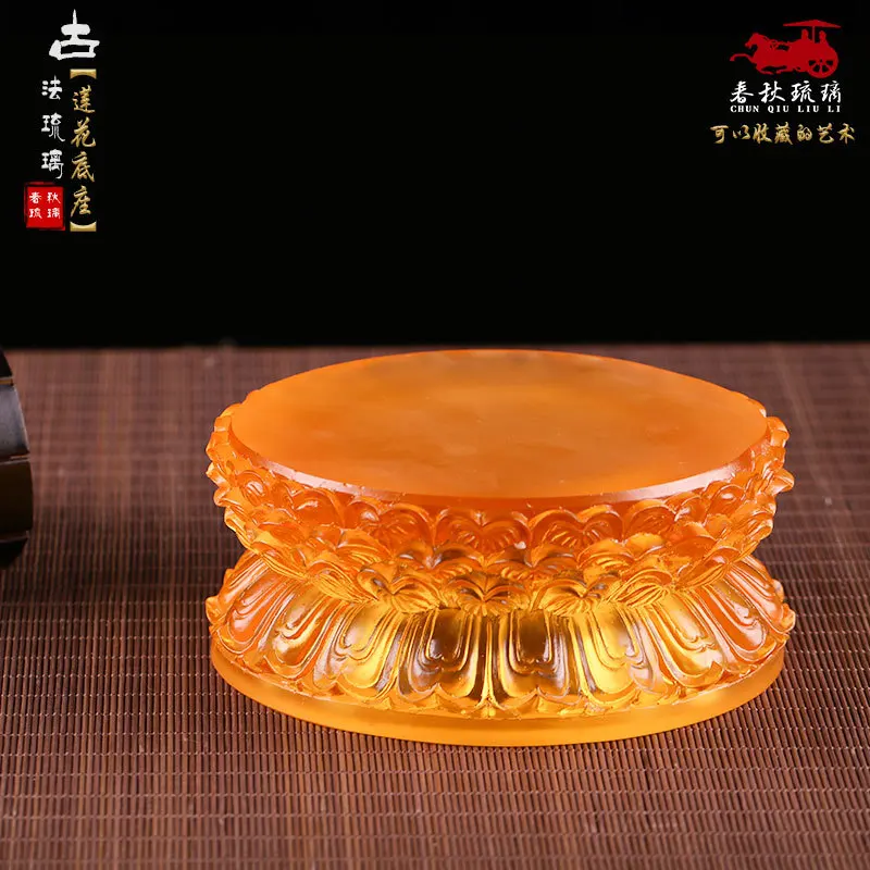 

LH glazed lotus base for Buddha statue double layer lotus base for table home offering